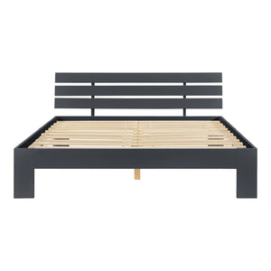 Cadre de Lit Design Nivala à Sommier à Lattes Lit Stylé en Pin et Bois Stratifié [en.casa]