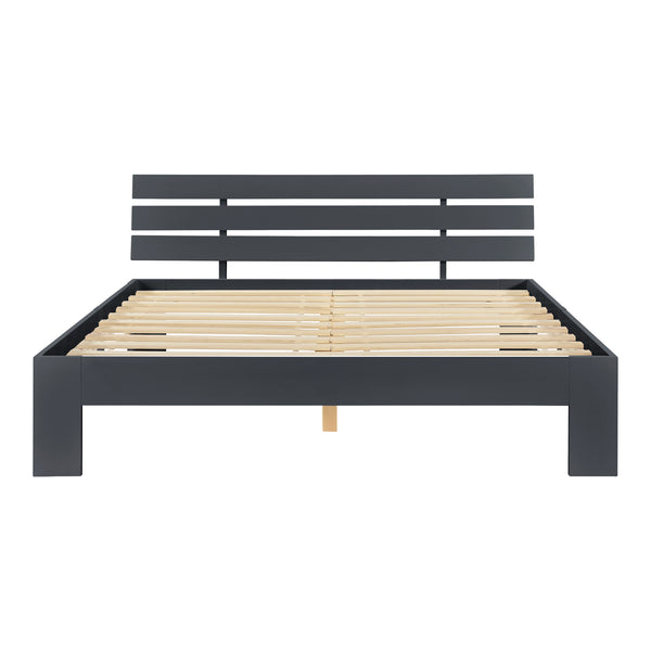 Cadre de Lit Design Nivala à Sommier à Lattes Lit Stylé en Pin et Bois Stratifié [en.casa]