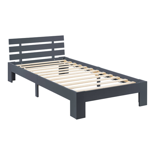 Lit en bois Nivala avec tête de lit, différentes couleurs et tailles en.casa