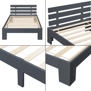 Lit en bois Nivala avec tête de lit, différentes couleurs et tailles en.casa