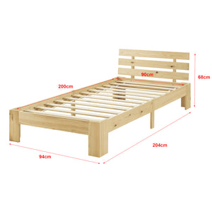 Lit en bois Nivala avec tête de lit, différentes couleurs et tailles en.casa