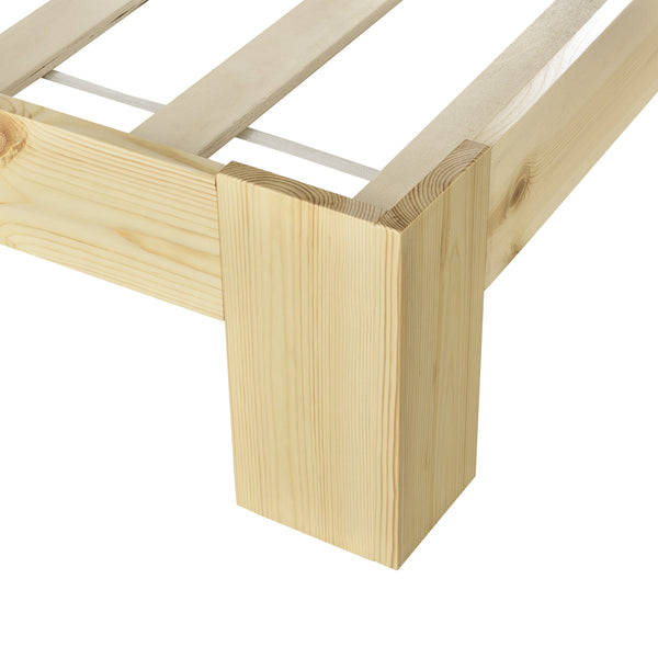 Lit en bois Nivala avec tête de lit, différentes couleurs et tailles en.casa