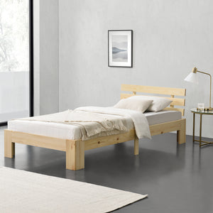 Lit en bois Nivala avec tête de lit, différentes couleurs et tailles en.casa