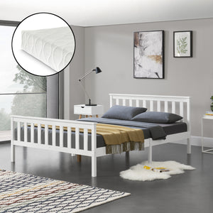 Lit en bois avec matelas en mousse froide, différentes couleurs et tailles en.casa