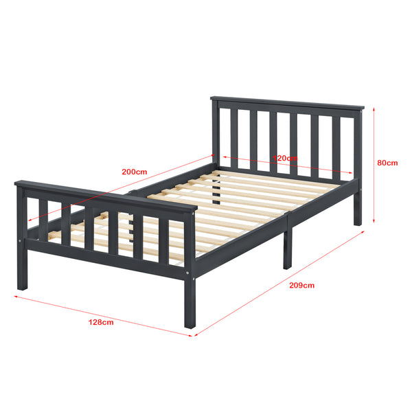 Lit en bois Brada avec tête de lit haute, différentes couleurs et tailles en.casa