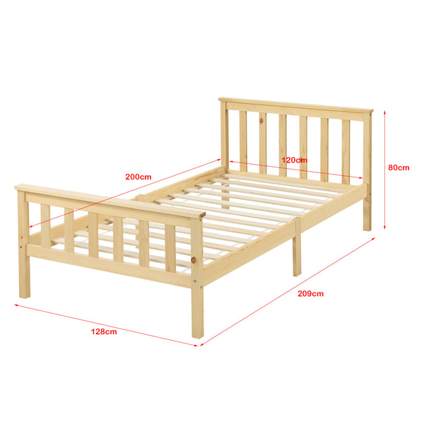 Lit en bois Brada avec tête de lit haute, différentes couleurs et tailles en.casa