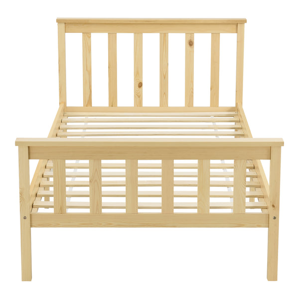 Lit en bois Brada avec tête de lit haute, différentes couleurs et tailles en.casa