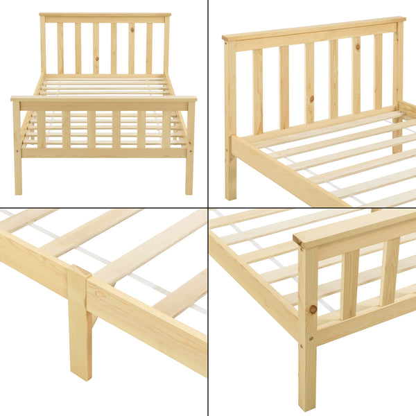 Lit en bois Brada avec tête de lit haute, différentes couleurs et tailles en.casa