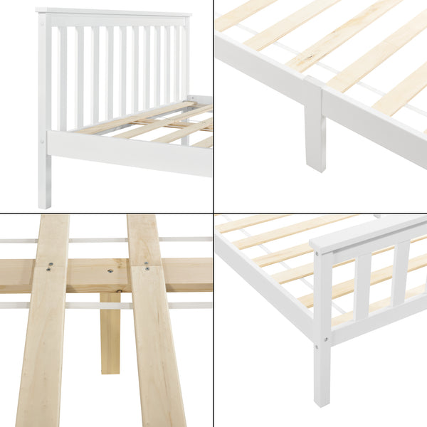 Lit en bois Brada avec tête de lit haute, différentes couleurs et tailles en.casa