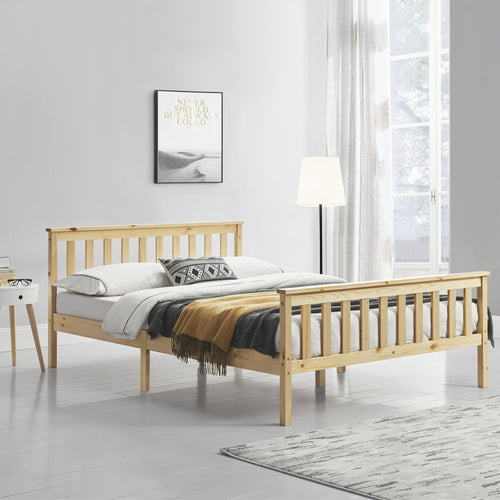 Lit en bois Brada avec tête de lit haute, différentes couleurs et tailles en.casa