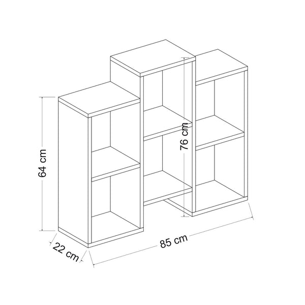 Étagère multi-usages Aabybro sur pied / murale 76 x 85 x 22 cm [en.casa]