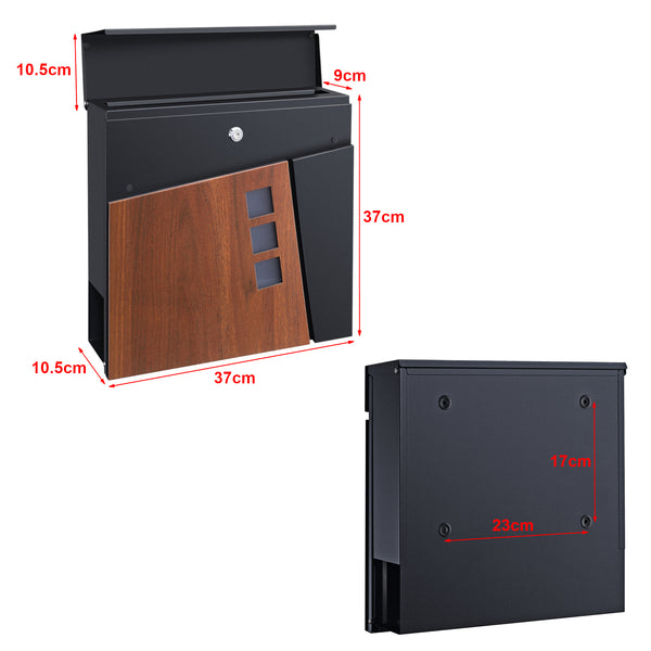 Boîte aux lettres Alfstedt 37x37x10,5 cm en acier, disponible en différentes couleurs [en.casa]