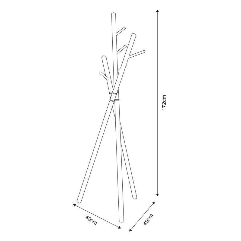 Croquis coté Portemanteau Laerdal acier 172 x 49 x 49 cm [en.casa] 