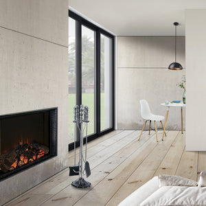 Serviteur de cheminée Dovre avec balai pelle pince tisonnier [en.casa]