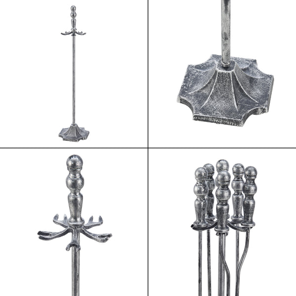 Serviteur de cheminée Dovre avec balai pelle pince tisonnier [en.casa]