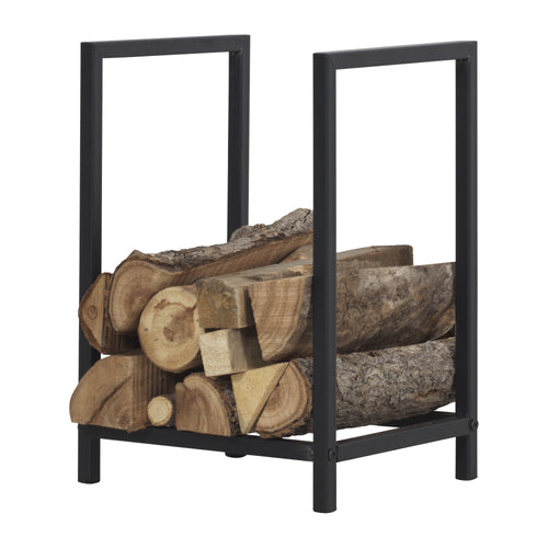 Range-bûches Torsås 40x30x50cm en acier noir [en.casa] - premiumXL