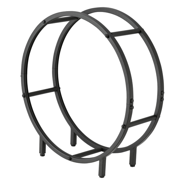 Porte-Bûches Rond Knivsta Noir [en.casa]