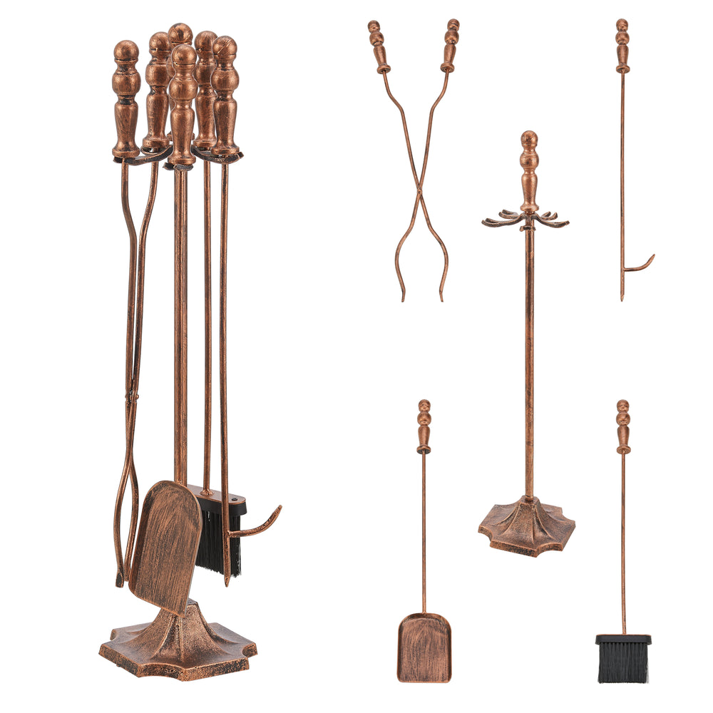 Accessoires de cheminée Dovre 5 pièces, ensemble d’outils de cheminée, différentes couleurs [en.casa] - premiumXL