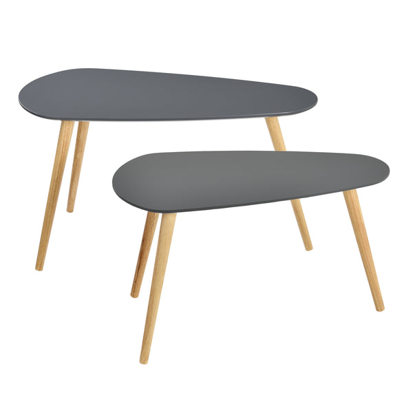 Lot de 2 Tables Basses Langesund Tailles Différentes  MDF Pin [en.casa]