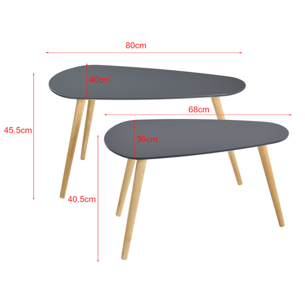 Lot de 2 Tables Basses Langesund Tailles Différentes  MDF Pin [en.casa]