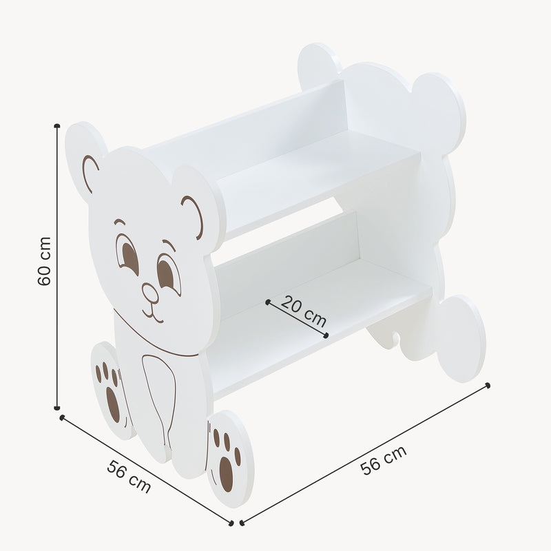 Croquis coté Biblothèque Tårnby pour enfant blanc [en.casa]