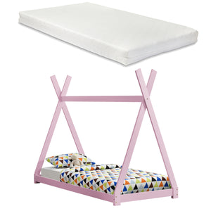 Lit enfant Onejda avec matelas en mousse froide 90x200 cm en différentes couleurs [en.casa]