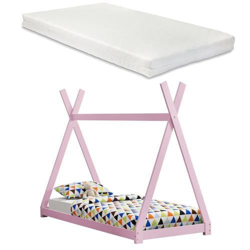 Lit enfant Onejda avec matelas en mousse froide 90x200 cm en différentes couleurs [en.casa]
