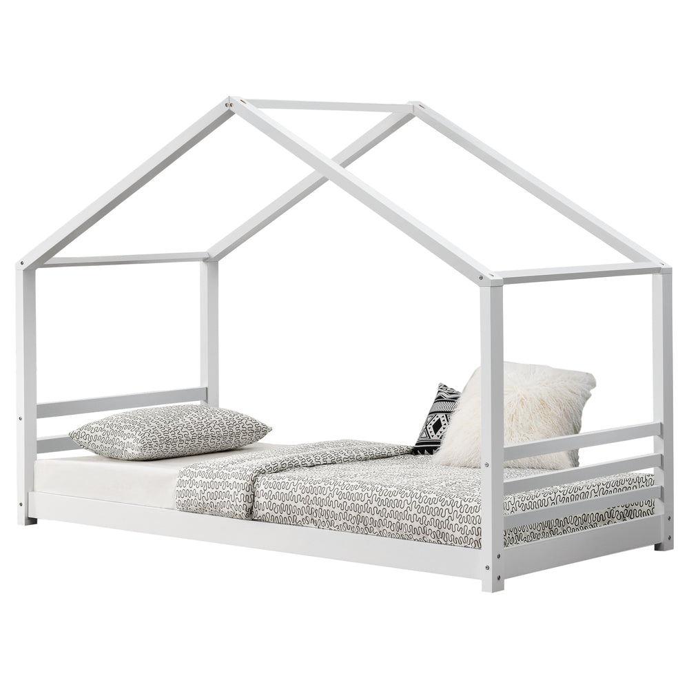 Lit D'enfant Design Maison Vardø Pin 90 X 200 Cm Blanc Mat [en.casa]