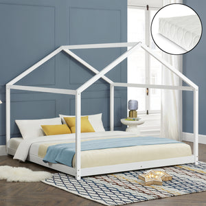 Lit pour enfant Cerro avec matelas en mousse froide blanc en différentes tailles [en.casa] - premiumXL