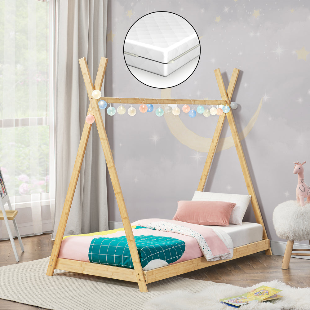 Lit enfant Vimpeli avec matelas bambou en différentes tailles [en.casa] - premiumXL