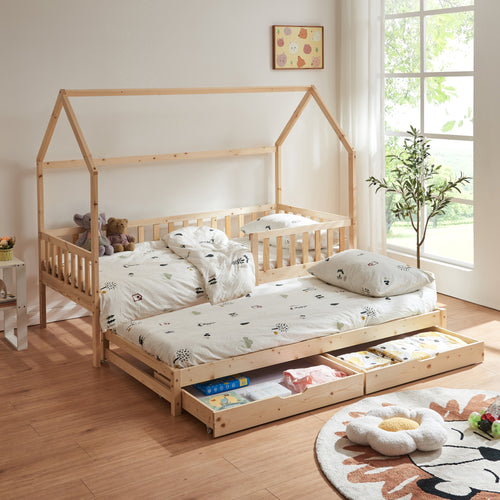 Lit d'enfant double extensible Aarghonmaa 90 x 200 cm [en.casa]