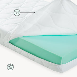 Lit cabane Rila style Montessori avec matelas 90 x 200 cm [en.casa]