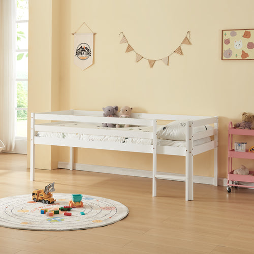 Lit enfant Siikalatva 90x200cm Bois de pin Blanc [en.casa]