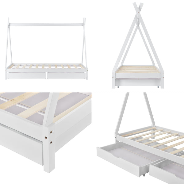 Lit enfant Maine 90x200 cm avec tiroirs [en.casa]