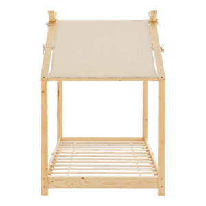 Lit cabane enfant Brome 90x200 cm en bois de pin avec sommier [en.casa]