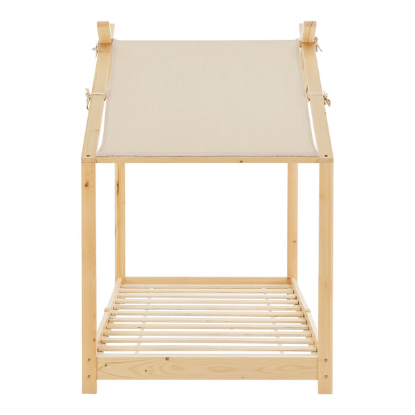Lit cabane enfant Brome 90x200 cm en bois de pin avec sommier [en.casa]