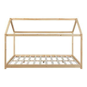 Lit cabane Cerro avec matelas à mousse froid bois de pin contreplaqué [en.casa]