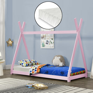 Lit enfant Onejda avec matelas en mousse froide 90x200 cm en différentes couleurs [en.casa]