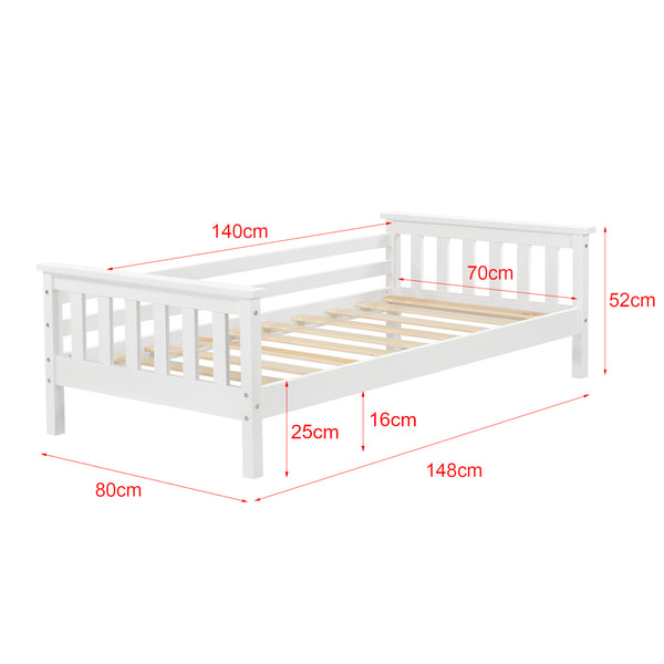 Lit d’enfant Nuuk en bois de pin avec sommier à lattes [en.casa]