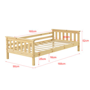 Lit d’enfant Nuuk en bois de pin avec sommier à lattes [en.casa]