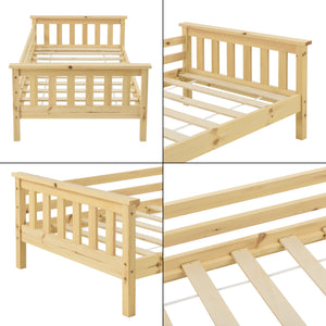 Lit d’enfant Nuuk en bois de pin avec sommier à lattes [en.casa]
