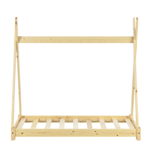 [en.casa] Lit de Tipi pour Enfant Onejda en Bois Naturel avec Sommier à Lattes Plusieurs Couleurs Tailles Différentes