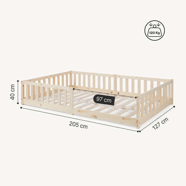 Lit au sol Tanna [en.casa]