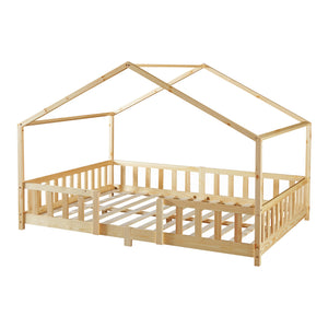 Lit d'enfant en forme de maison Treviolo bois de pin [en.casa]