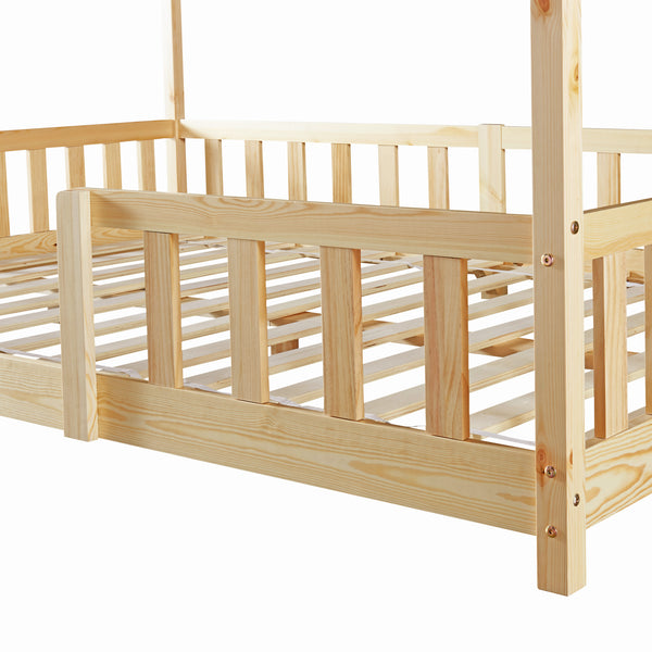 Lit d'enfant en forme de maison Treviolo bois de pin [en.casa]