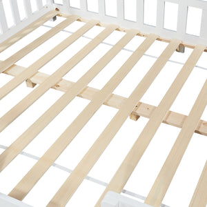 Lit d'Enfant Forme Maison avec Grille de Protection Treviolo [en.casa]