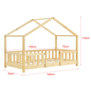 Lit d'enfant en forme de maison Treviolo bois de pin [en.casa]