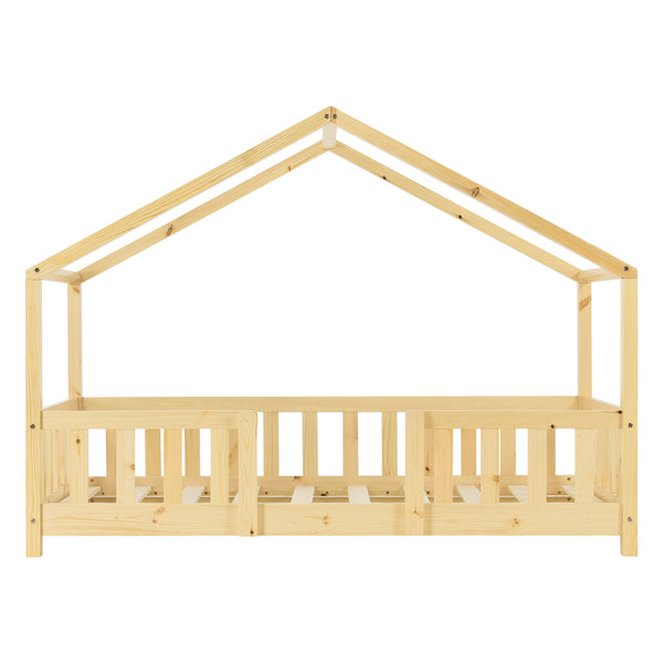 Lit d'enfant en forme de maison Treviolo bois de pin [en.casa]
