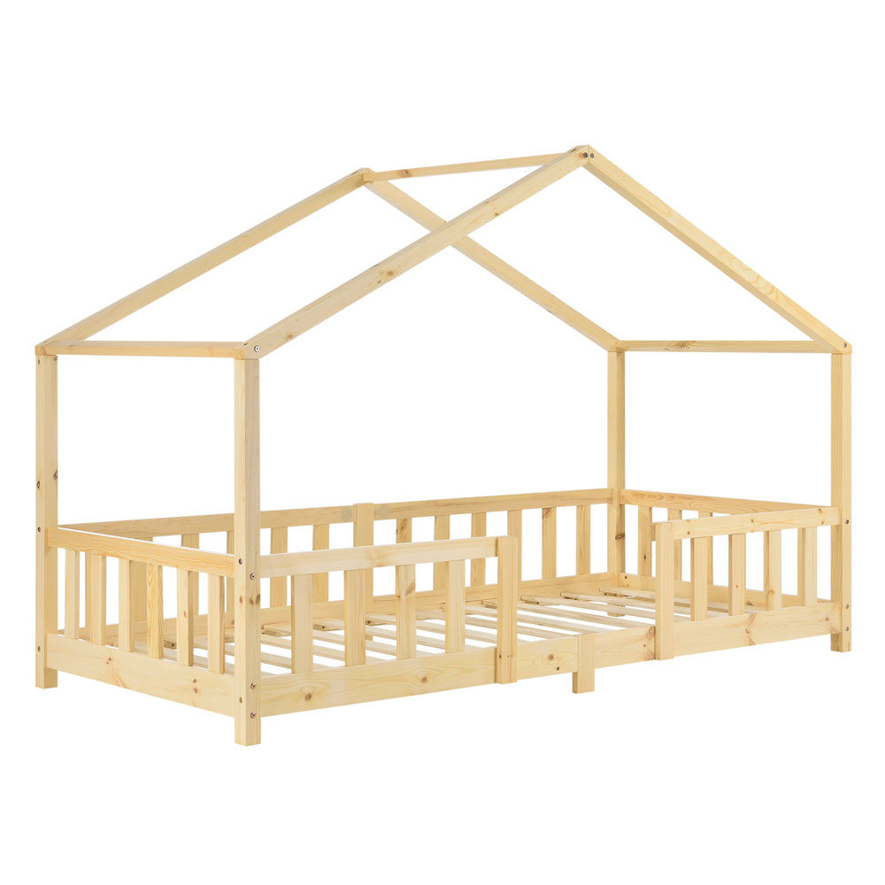 Lit d'enfant en forme de maison Treviolo bois de pin [en.casa]