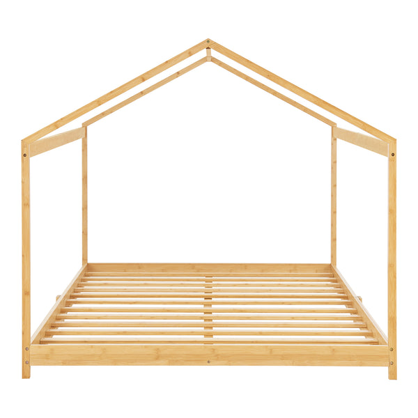 Lit cabane Vindafjord pour enfant bambou naturel [en.casa]
